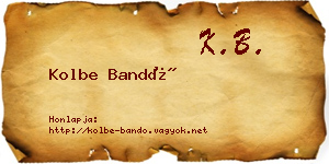 Kolbe Bandó névjegykártya